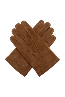Mockahandskar med broderad logotyp