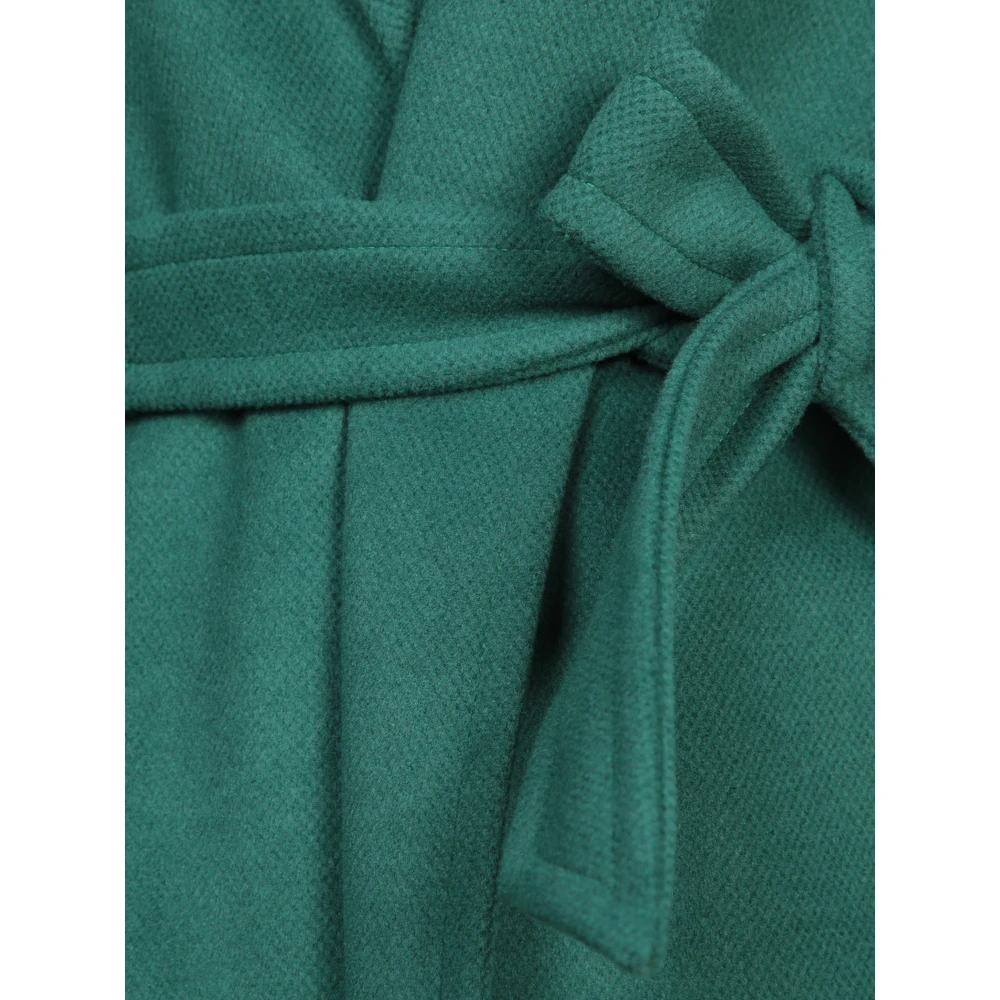 Blanca Vita Groene Wollen Jas Elegante Winterstijl Green Dames