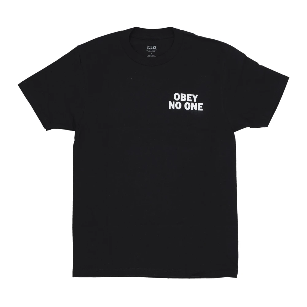 Obey Zwarte Heren Tee met Zeefdruk Black Heren