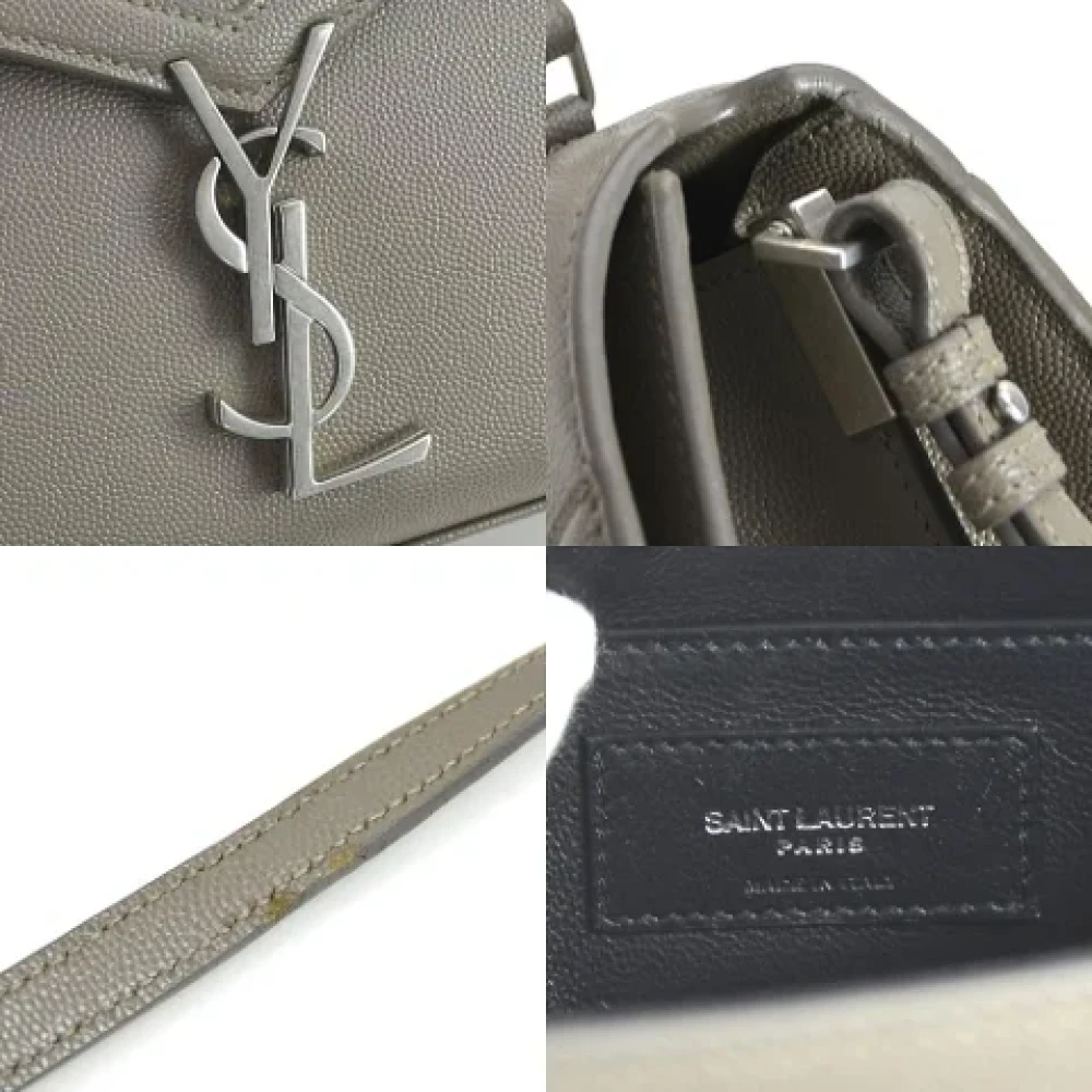 Saint Laurent Vintage Pre-owned Leather handbags Gray Dames