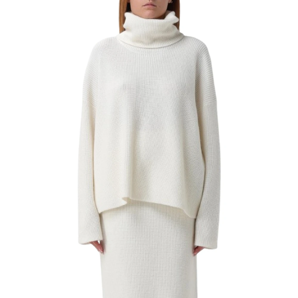 Fabiana Filippi Gezellige Turtleneck Gebreide Trui White Dames