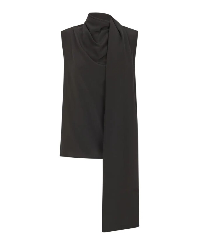 silk-black-sleeveless-blouse-with-scarf