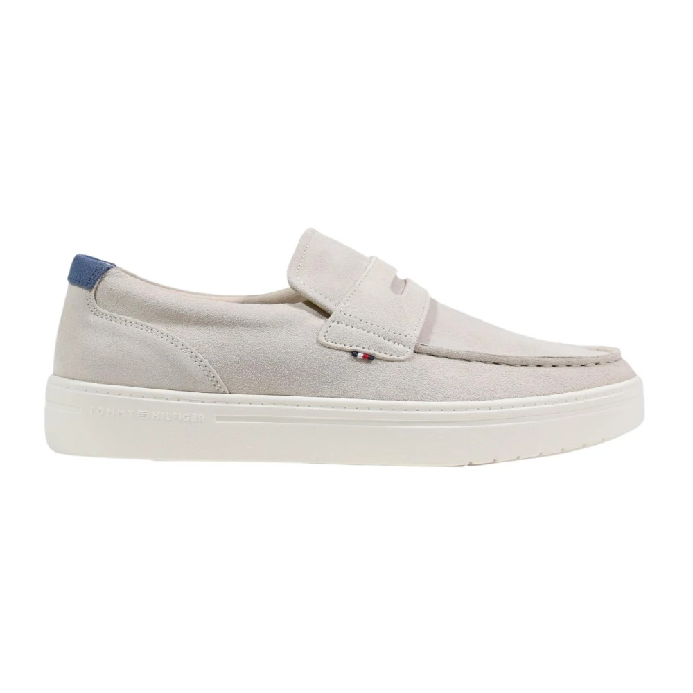 Tommy Hilfiger Men's Beige Loafers, 10 Uk, Lightweight Suede Hybrid Loafer