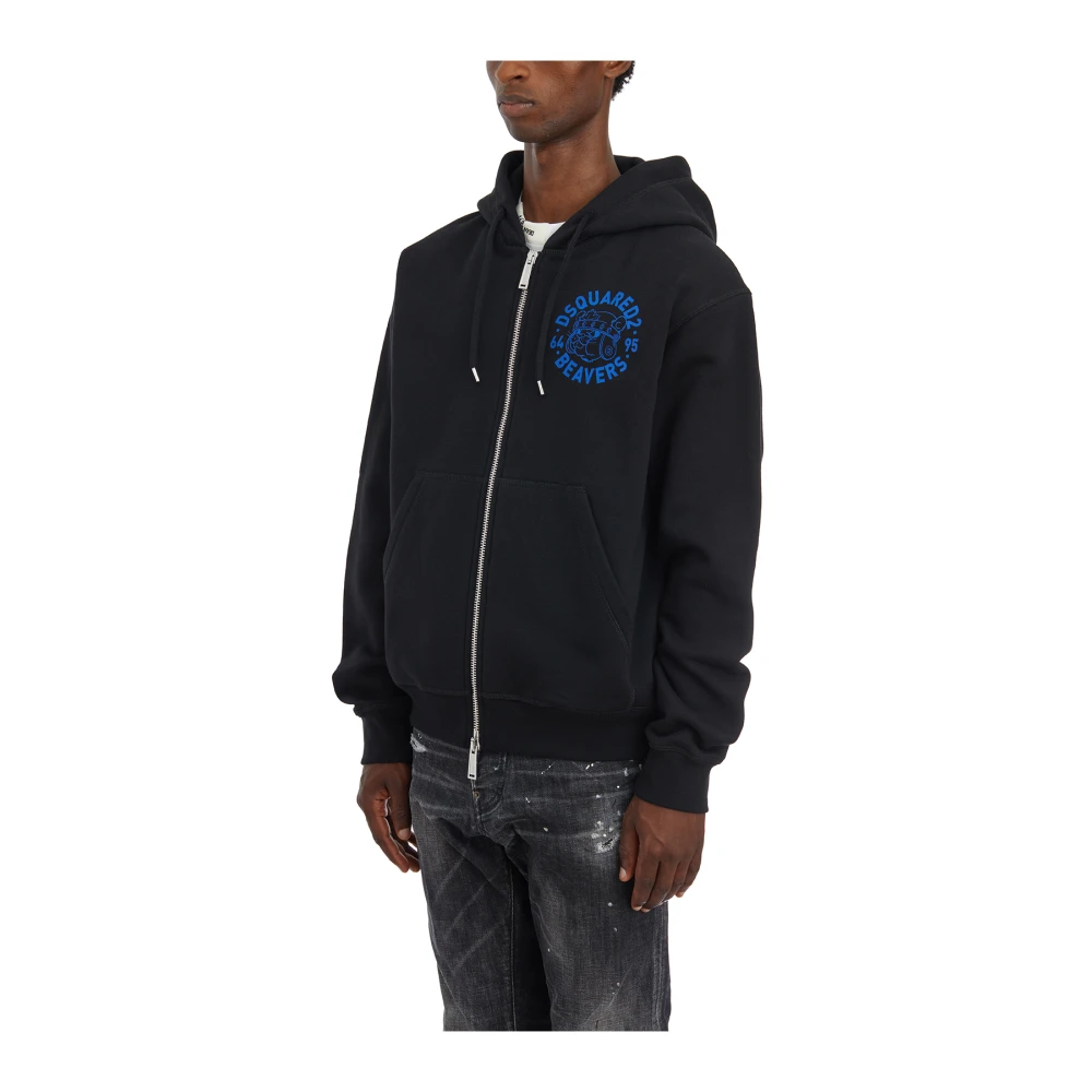Dsquared2 Hoodie met rits Black Heren