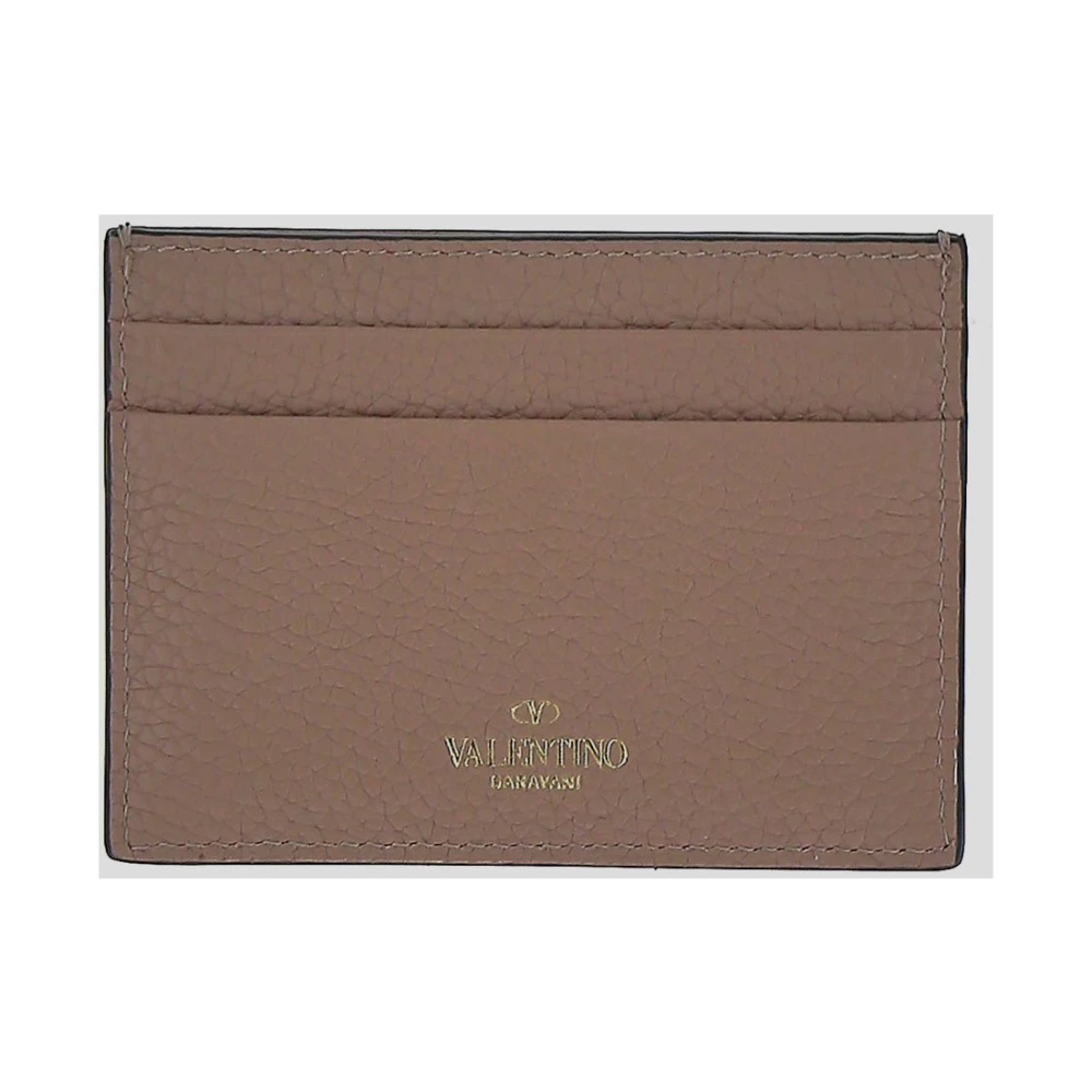Valentino Garavani Studded Leather Cardholder Brown Dames