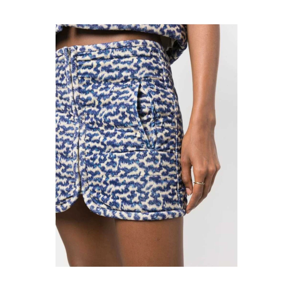 Isabel Marant Étoile Katoenen Rok met Abstract Patroon Blue Dames