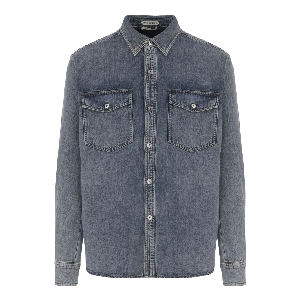 Jw Anderson Men's Blue Denim Shirts, S, Oversized Denim Shirt