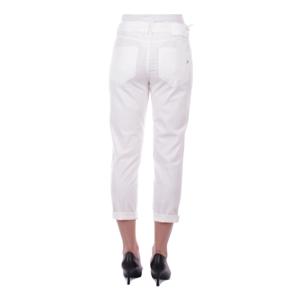 Dondup Witte broek met knoopsluiting White Dames