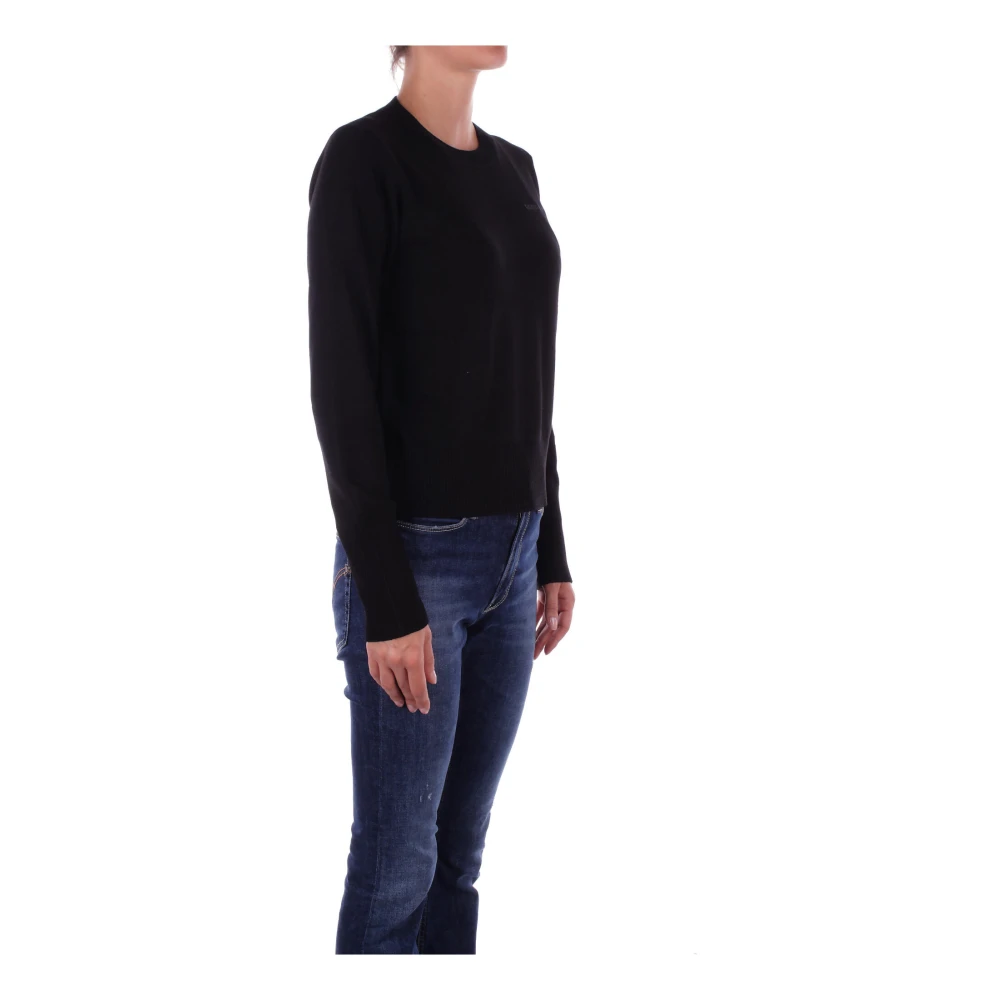 Guess Zwarte Logo Front Sweater Black Dames