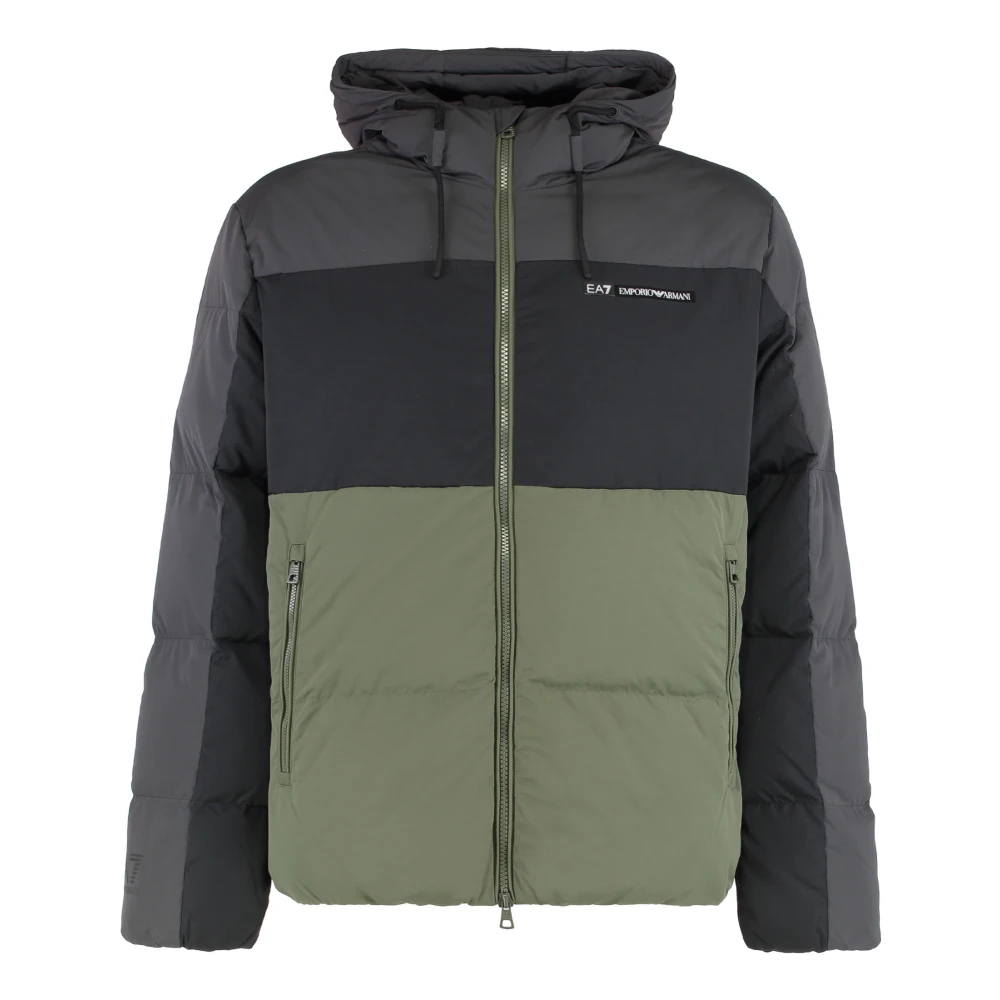Emporio Armani Ea7 Herren Multicolor Pufferjacke Aus Nylon