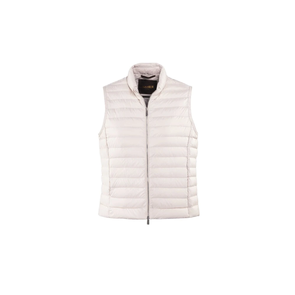 Moorer Iridescent Korte Donsvest Beige Dames