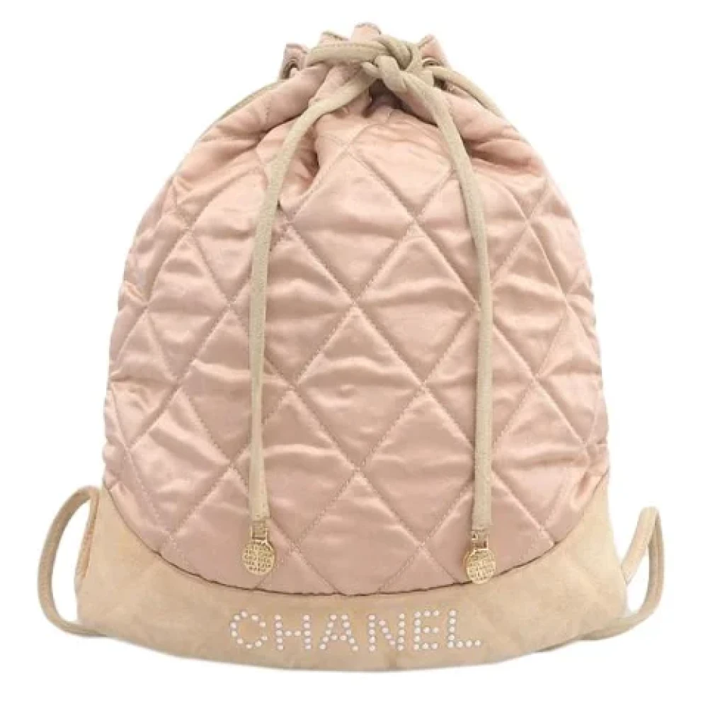 Chanel Vintage Pre-owned Satin backpacks Pink Dames