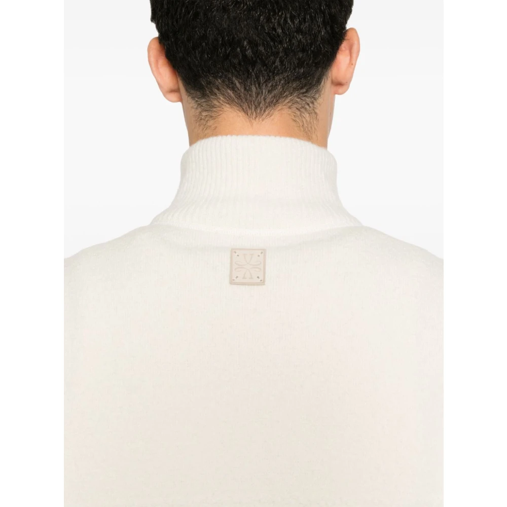Jacob Cohën Witte Bouclé Rits Sweater White Heren