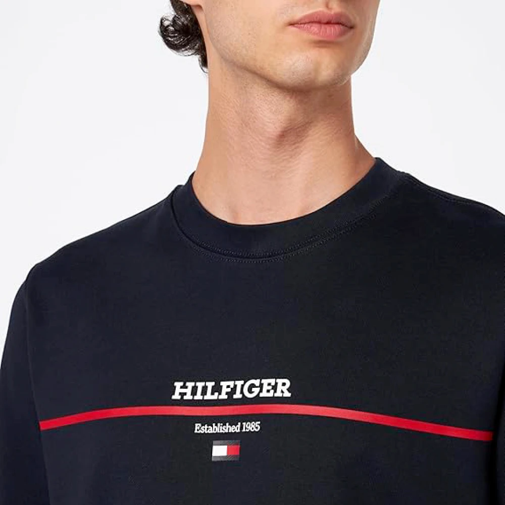 Tommy Hilfiger Blauwe Sweaters Verfijnde Stijl Blue Heren