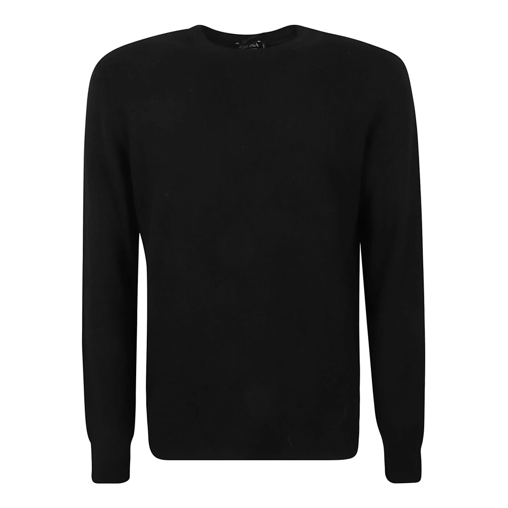 Z Zegna Luxe Kasjmier Trui Black Heren
