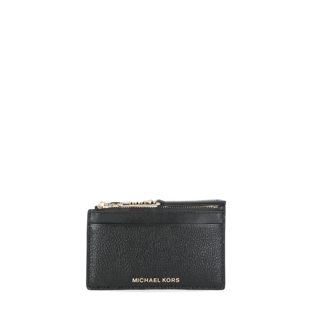 Michael Kors Zwarte Pebble Leren Kaarthouder Vrouw Black Dames