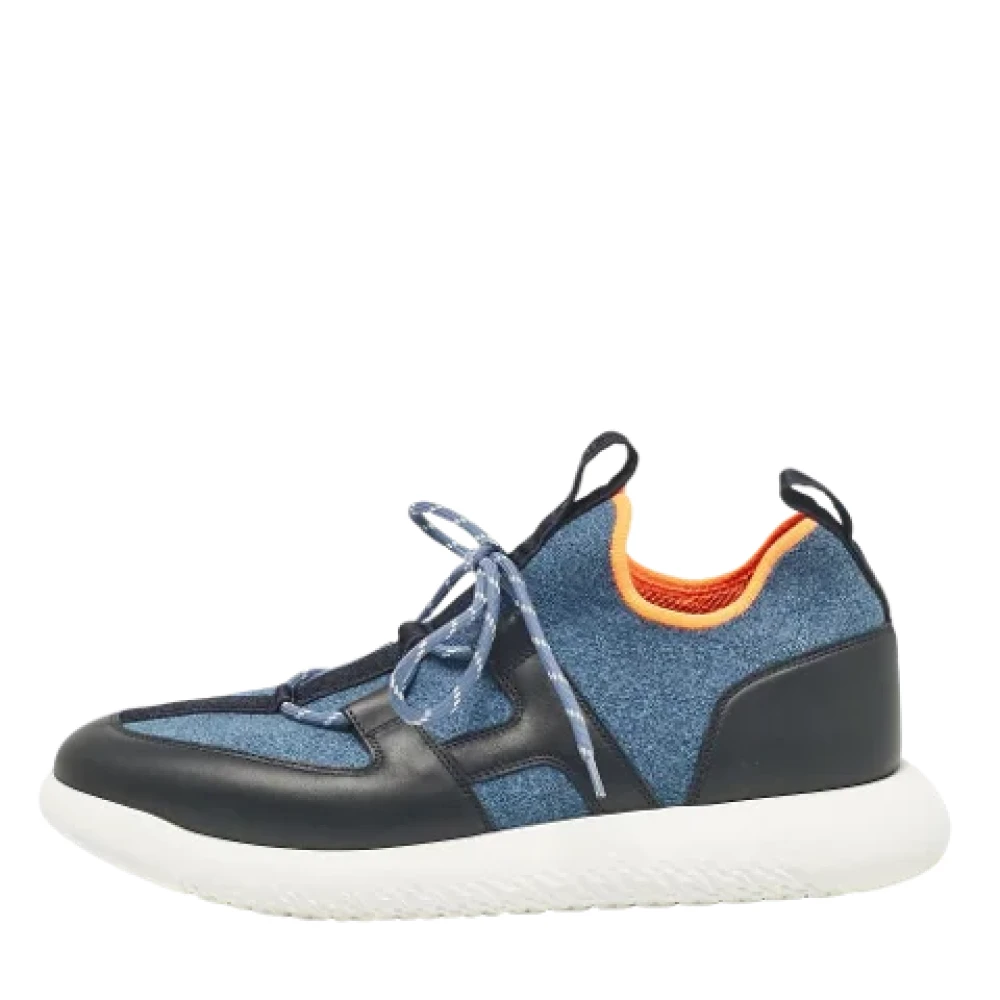 Hermès Vintage Pre-owned Laeder sneakers Blue, Herr