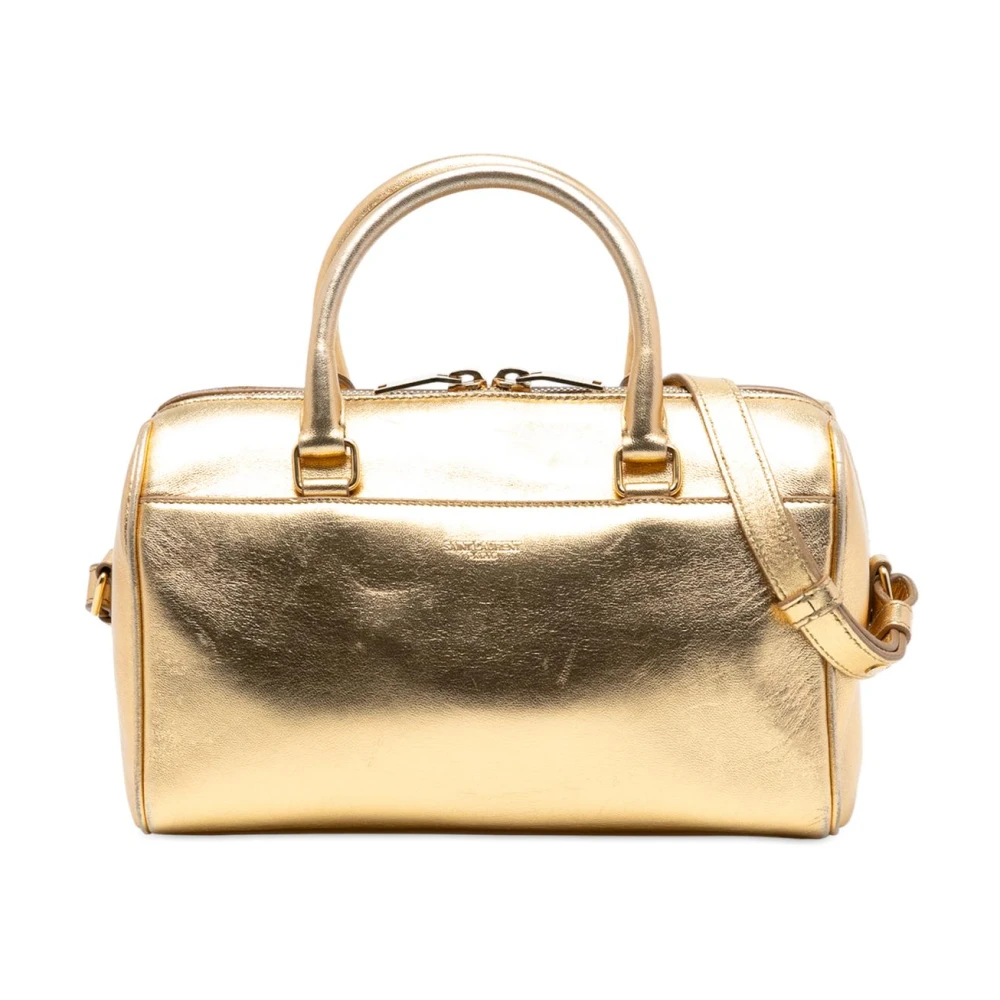Saint Laurent Vintage Women's Yellow Vintage Handbags, One Size, Pre-Owned Handle Leather Satchel