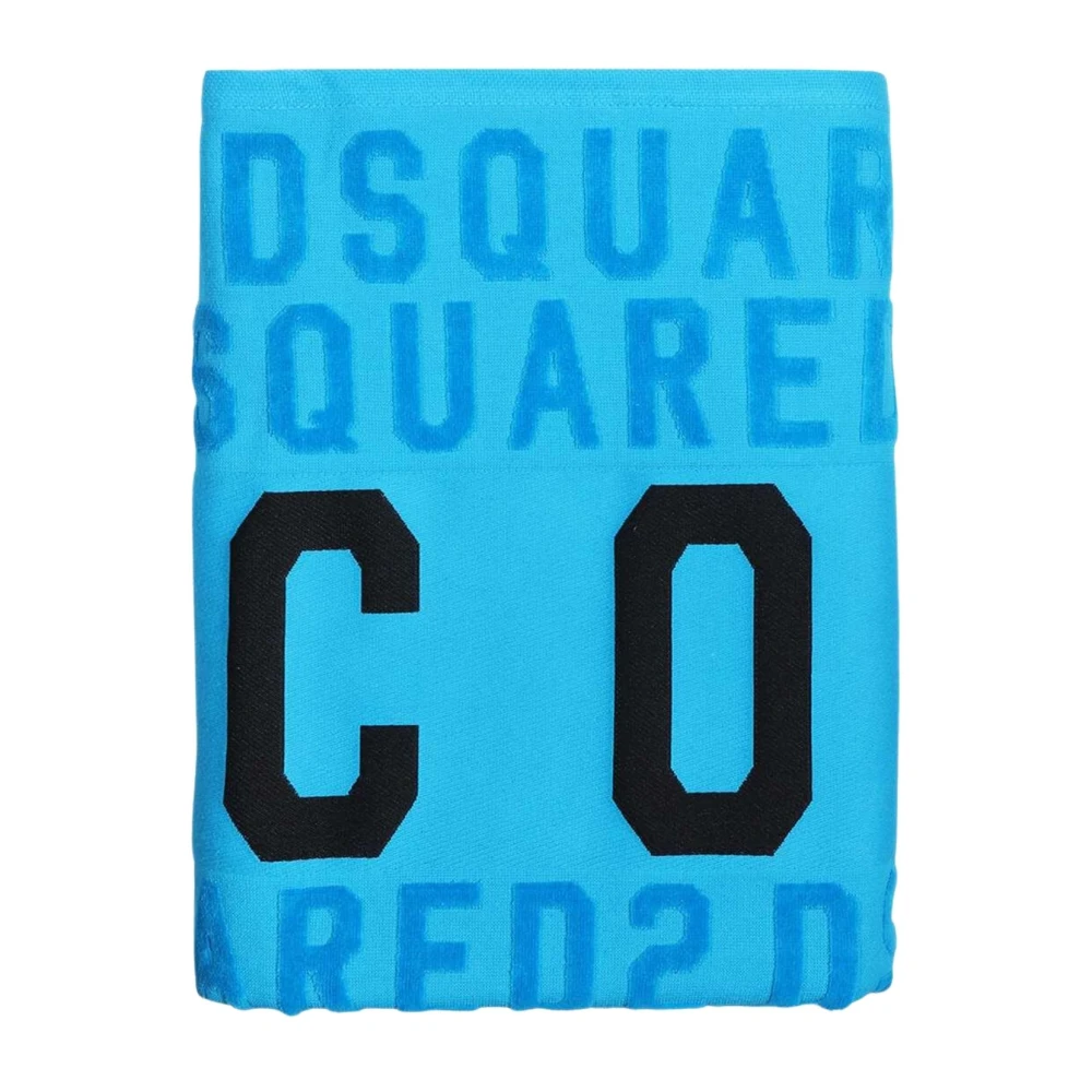 Dsquared2 Luxe Atmosfeer Strandhanddoek met Iconisch Logo Blue Heren