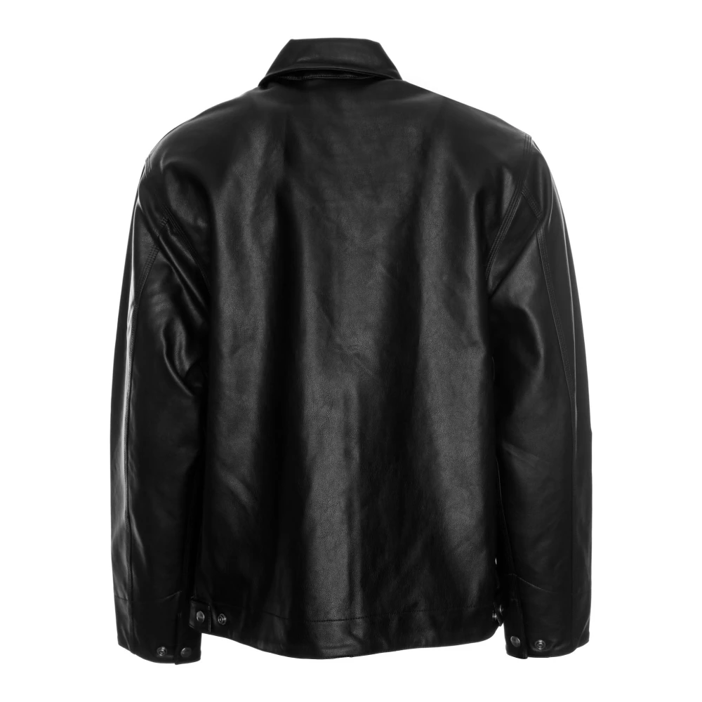 Carhartt WIP Glanzende PU Leren Jas Oversize Fit Black Heren