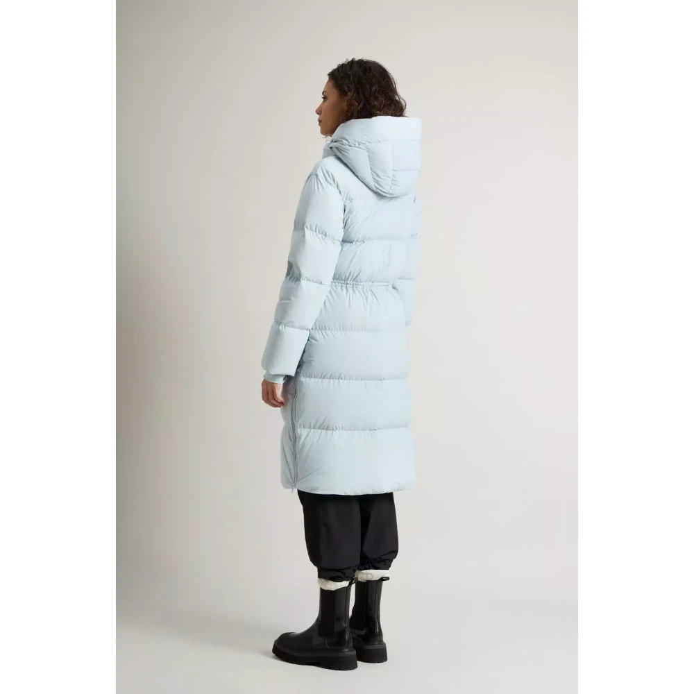 Woolrich Long Down Stretch Parka Pearl Blue Dames