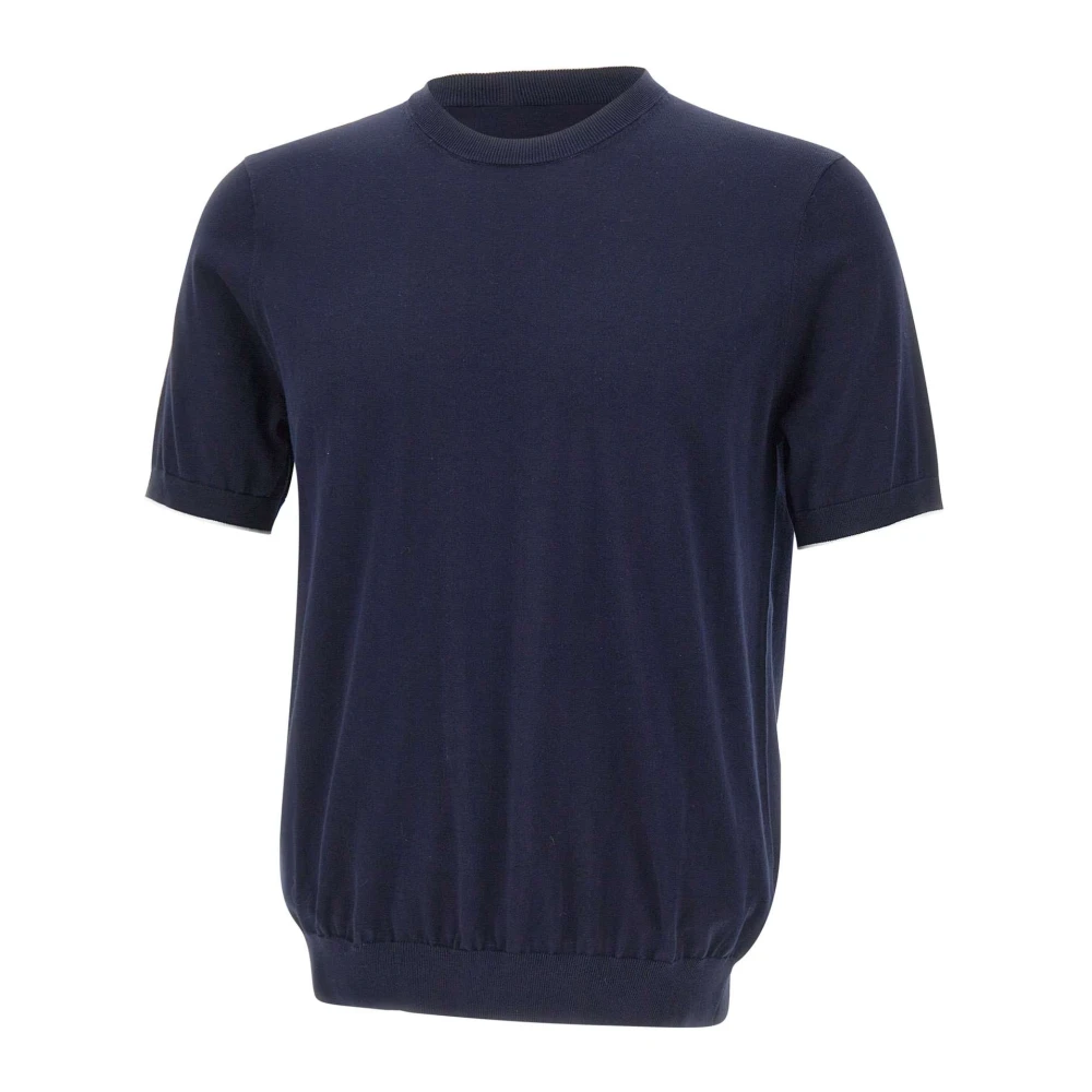 Kangra Men's Blue Round-Neck Knitwear, 3XL, Short-Sleeve Crew Neck Knit
