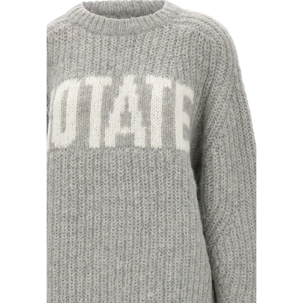 Rotate Birger Christensen Zachte Grijze Wol Alpaca Trui Gray Dames