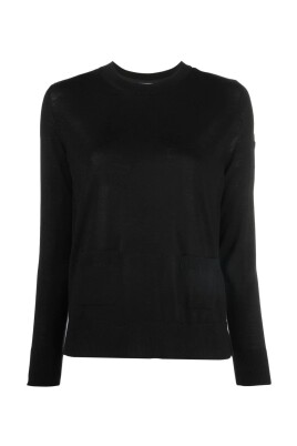 black-knitted-sweater-with-nylon-back