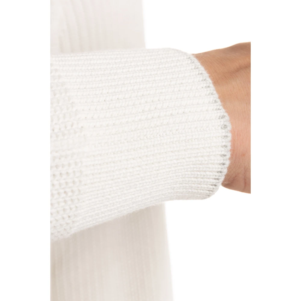 BRUNELLO CUCINELLI Witte Geribbelde Katoenen Volledige Rits Vest White Heren
