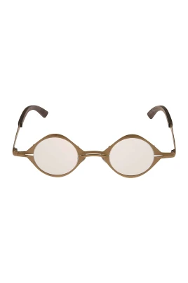 Leather Detail Round Frame