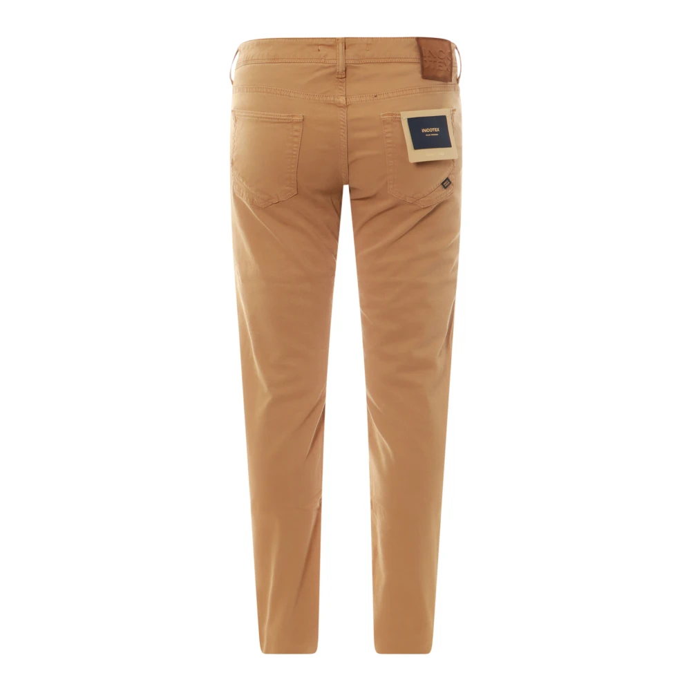 Incotex Bruine Broek met Knoopsluiting Brown Heren