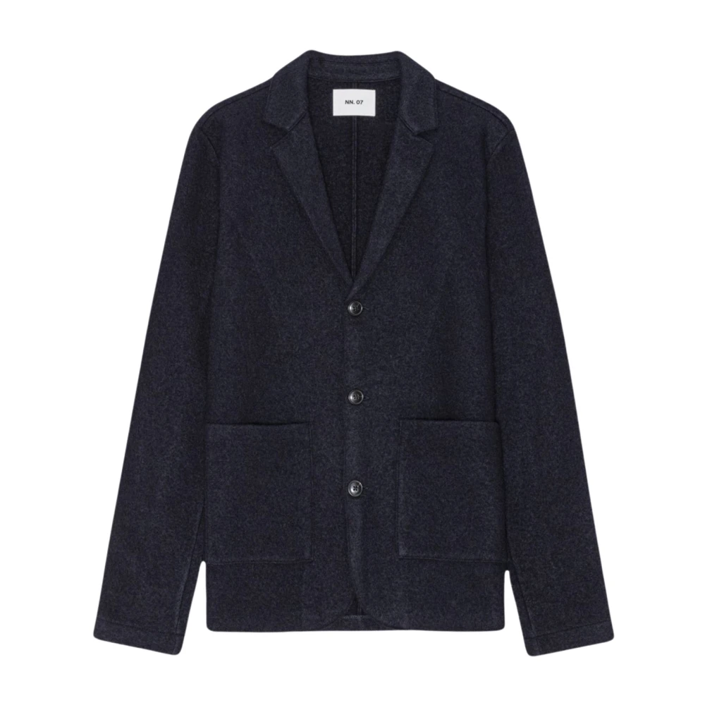 Nn07 Merino Wol Navy Blauw Blazer Jas Black Heren