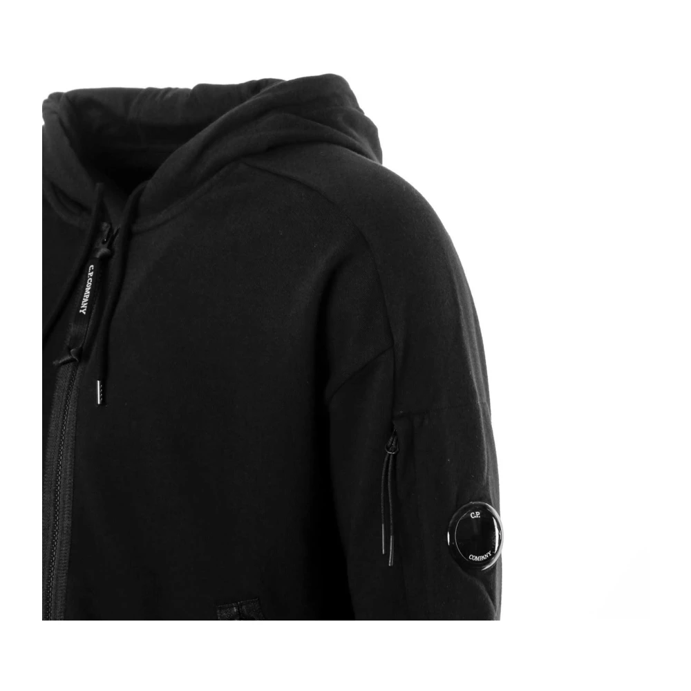 C.P. Company Diagonaal Verhoogde Fleece Hoodie Rits Black Heren