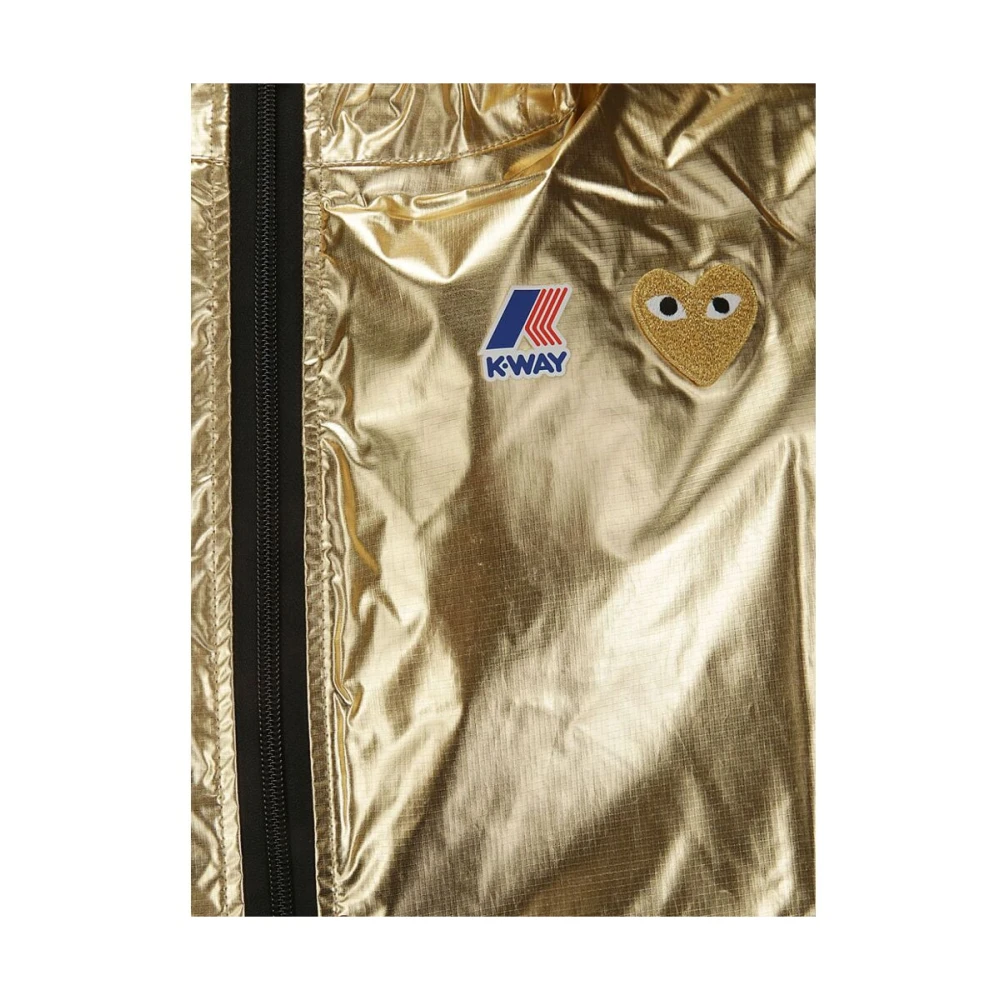 Comme des Garçons Play Metallic Heart Patch Hoodie Jas Yellow Heren