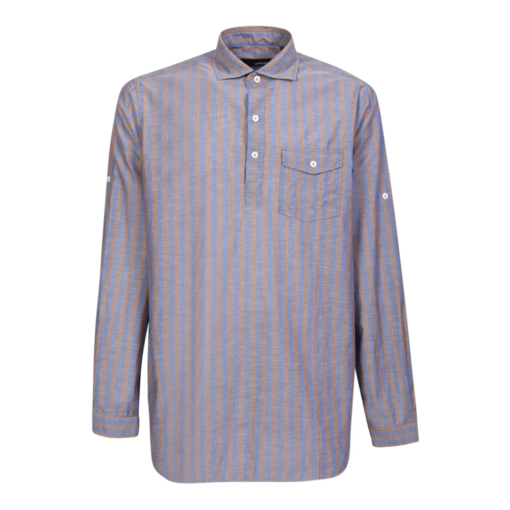 Lardini Men's Multicolor Casual Shirts, M, Vertical Stripe Shirt
