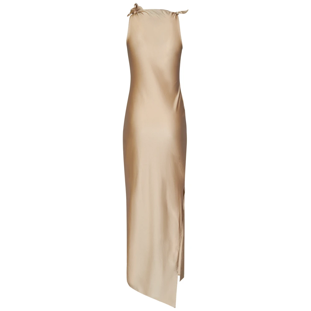 Coperni Beige Asymmetrische Bloem Jurk Beige Dames