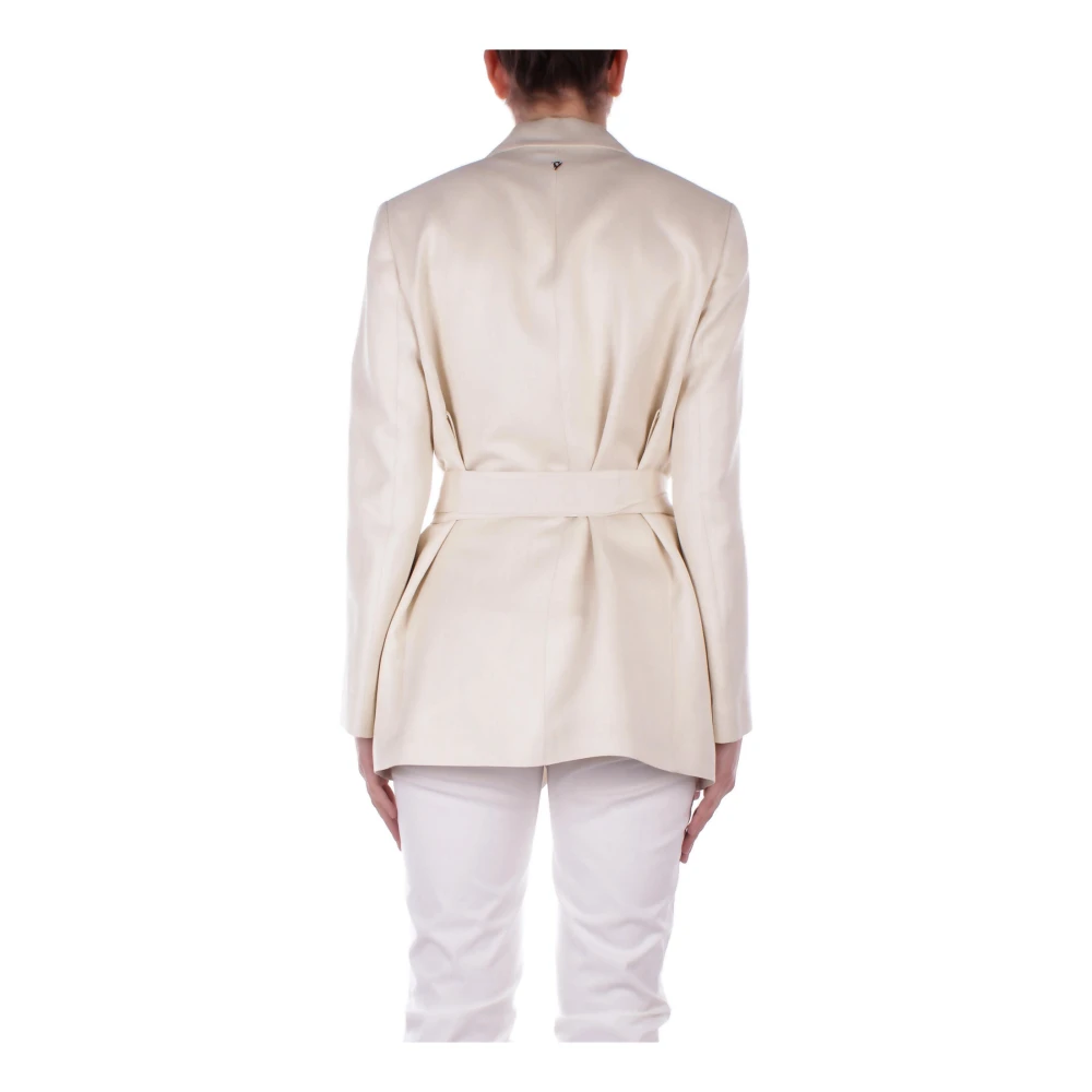 Dondup Roomkleurige Jassen met Afneembare Band Beige Dames