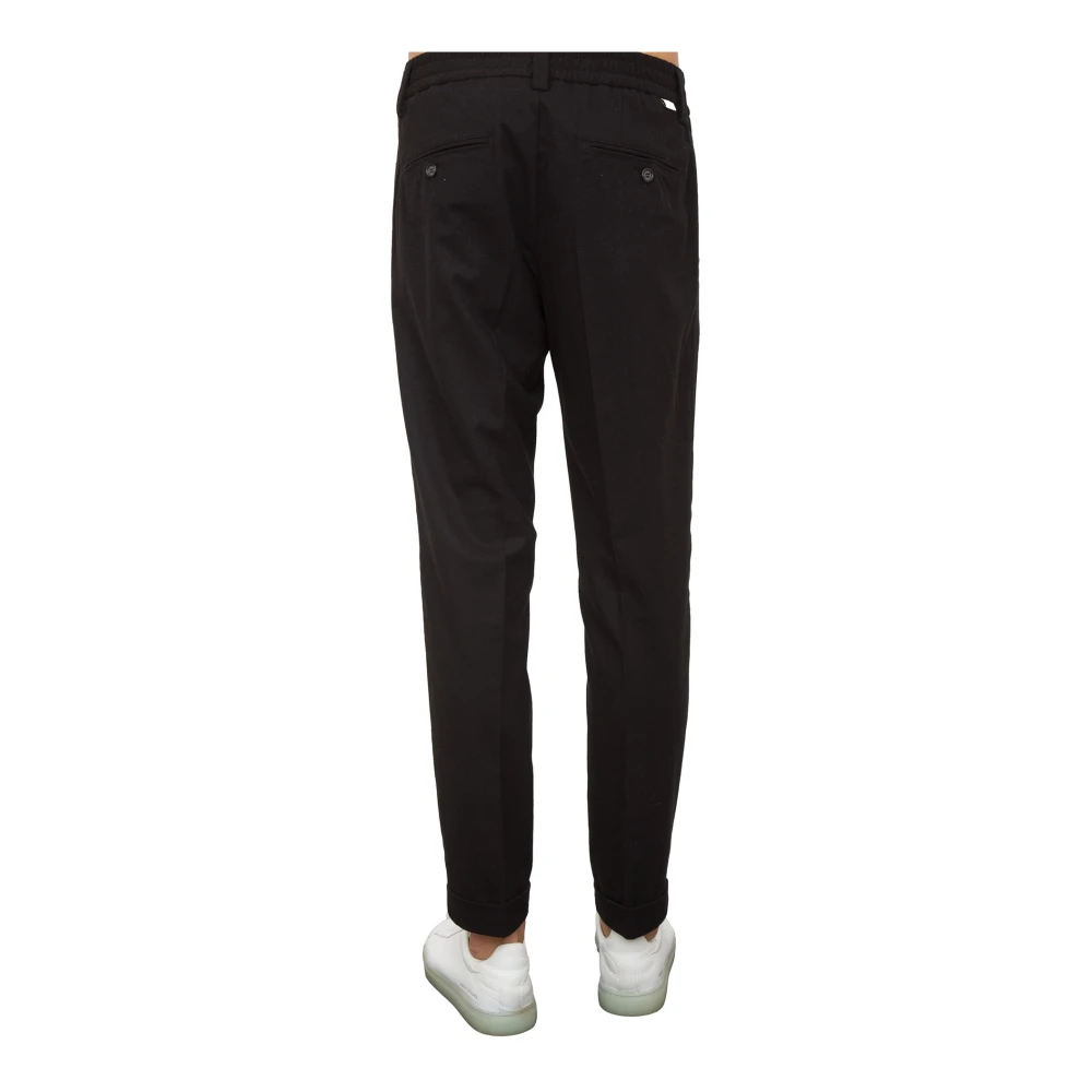 Paolo Pecora Zwarte Stoffen Broek Stijlvol Model Black Heren