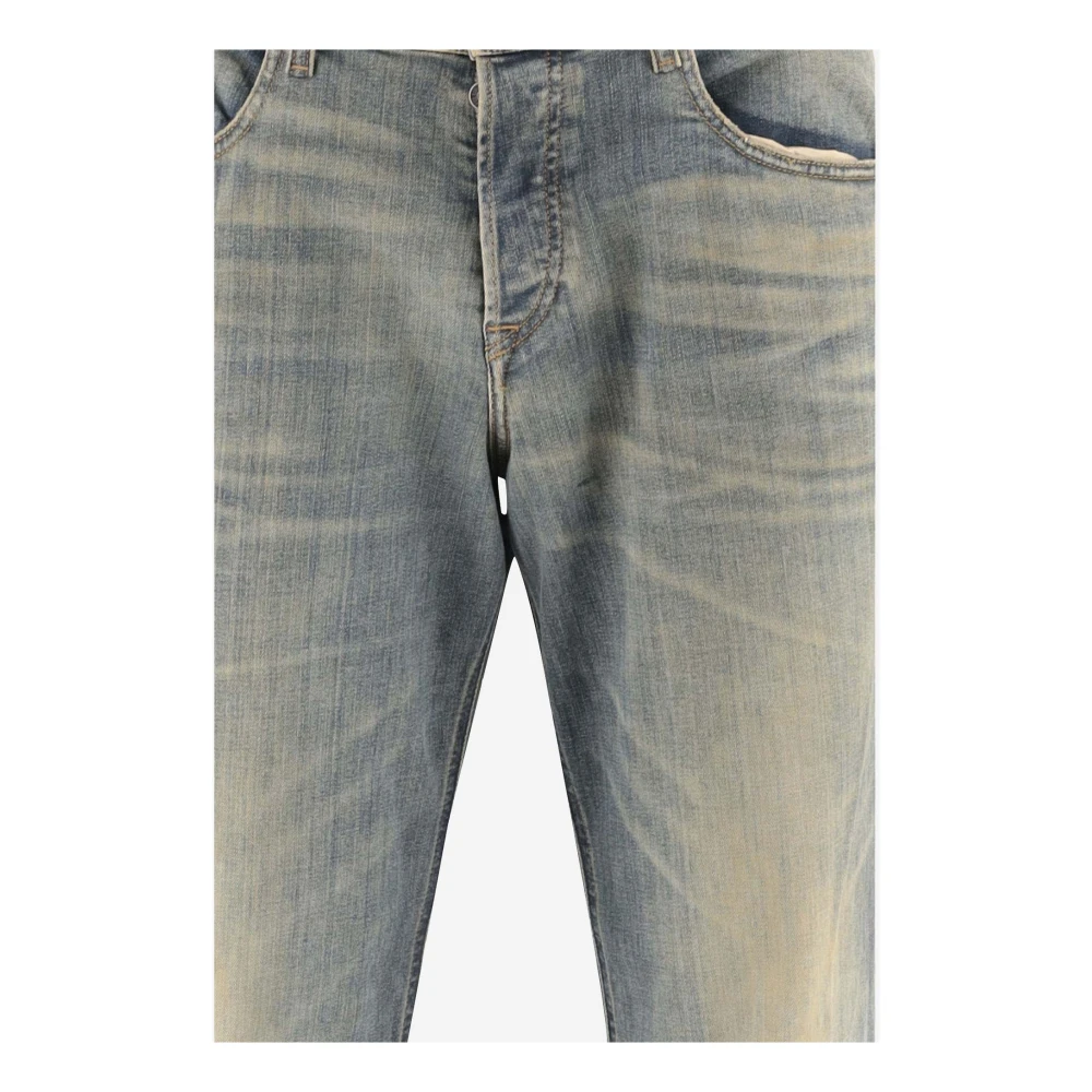 Diesel Stretch Cotton Denim Regular Fit Jeans Blue Heren