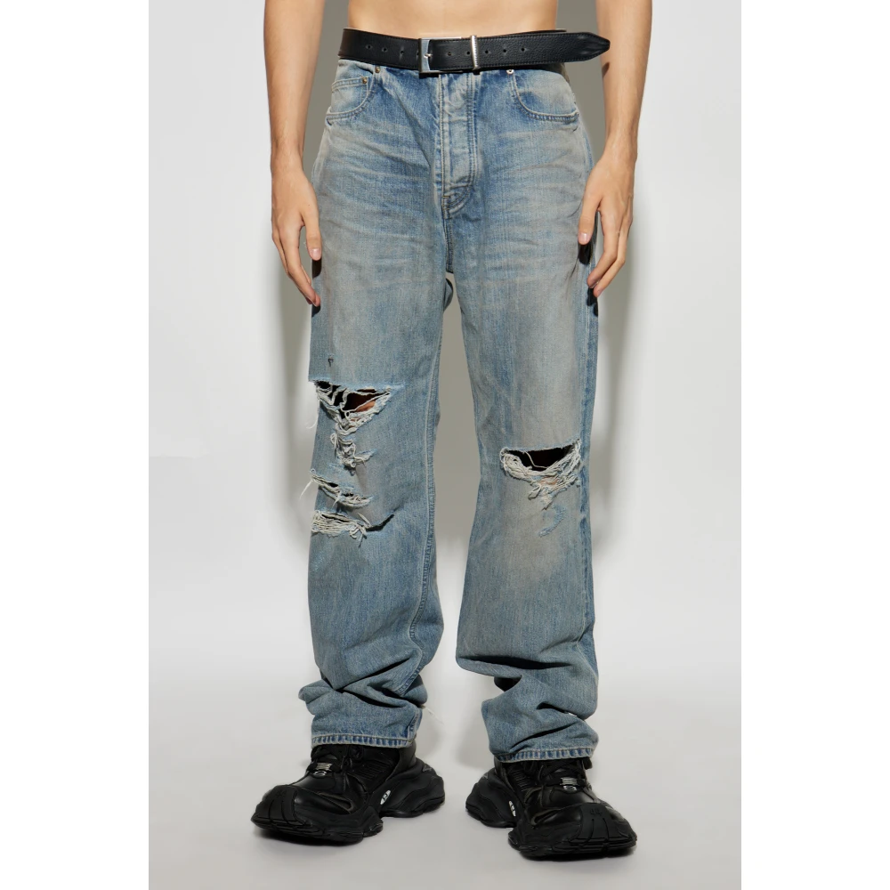 Balenciaga Jeans met Vintage Effect Blue Heren