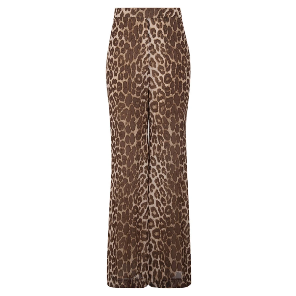 Zimmermann Illustration Flare Pant in Chocolate Leopard Brown Dames