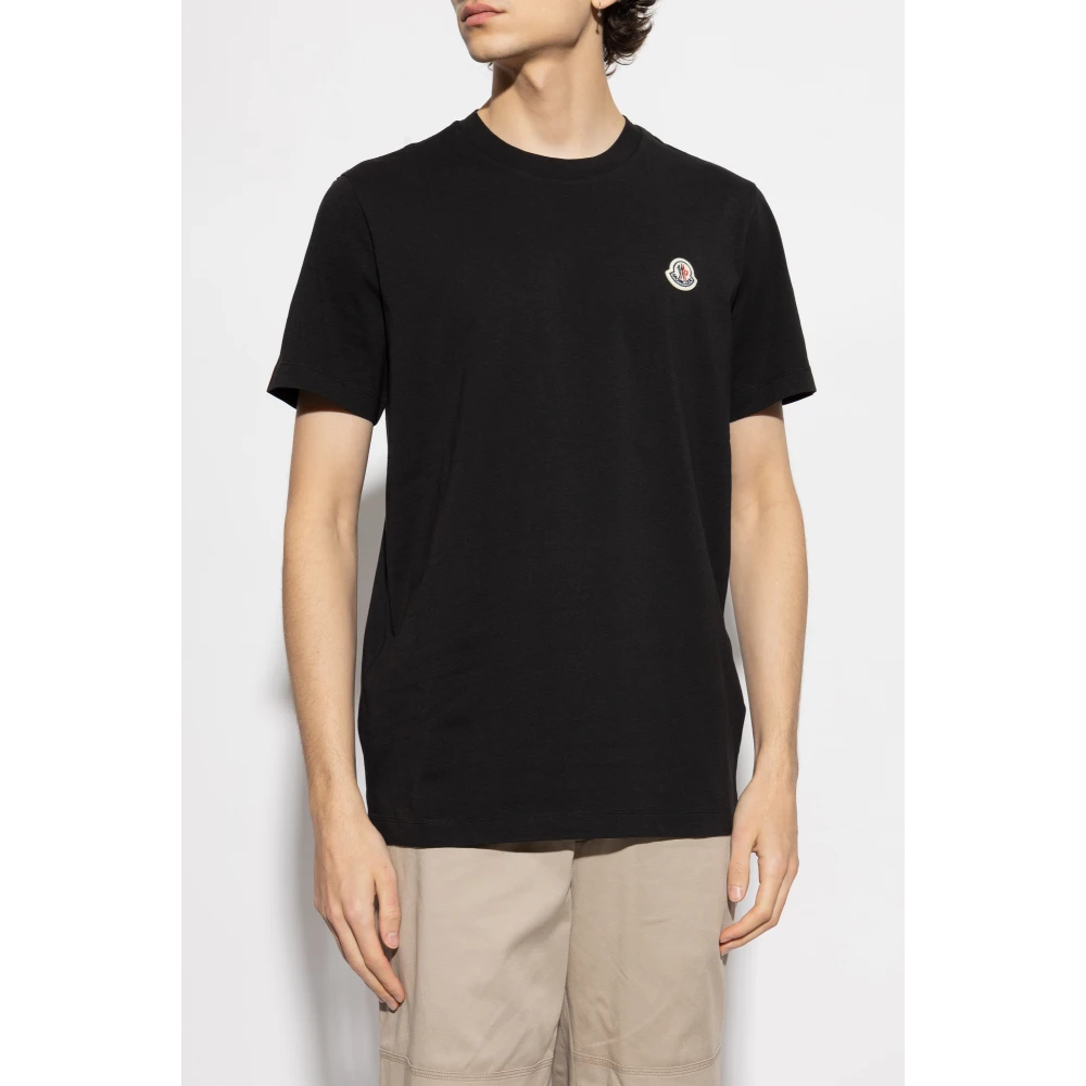 Moncler Driepak logo T-shirts Black Heren