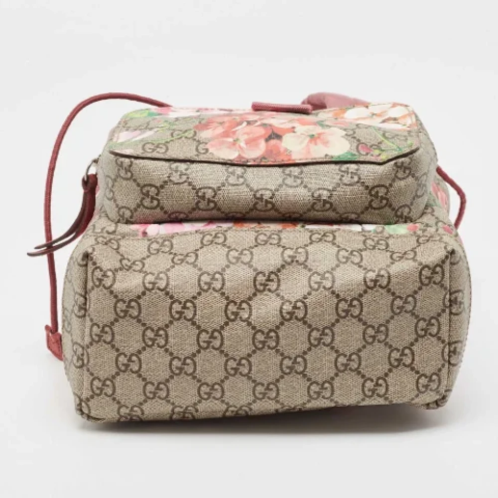 Gucci Vintage Pre-owned Coated canvas backpacks Beige Dames