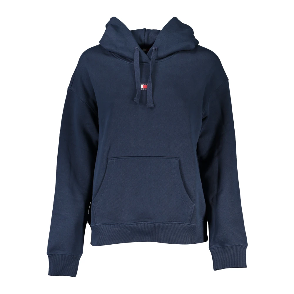 Tommy Hilfiger Blå hoodie med logotypapplikation Blue, Dam