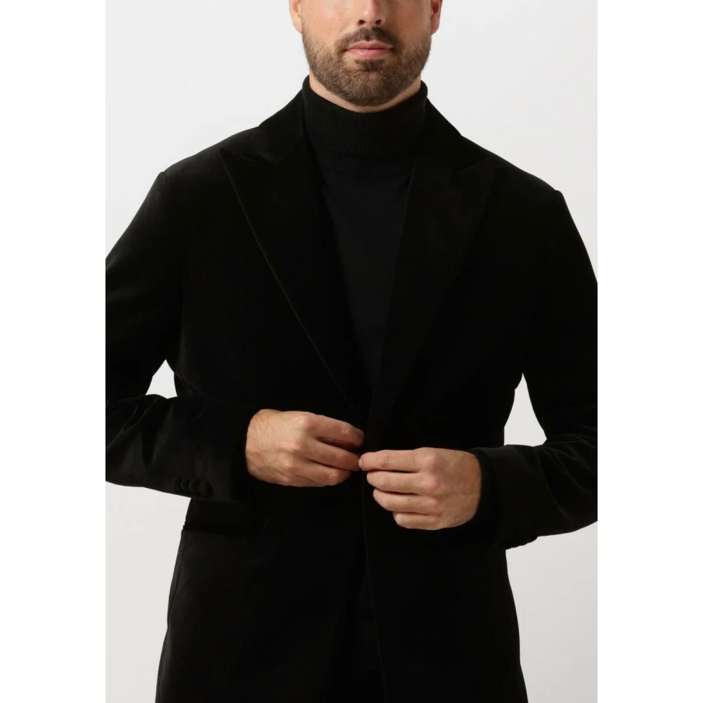 Selected Homme Velvet Slim-fit Blazer in Zwart Black Heren
