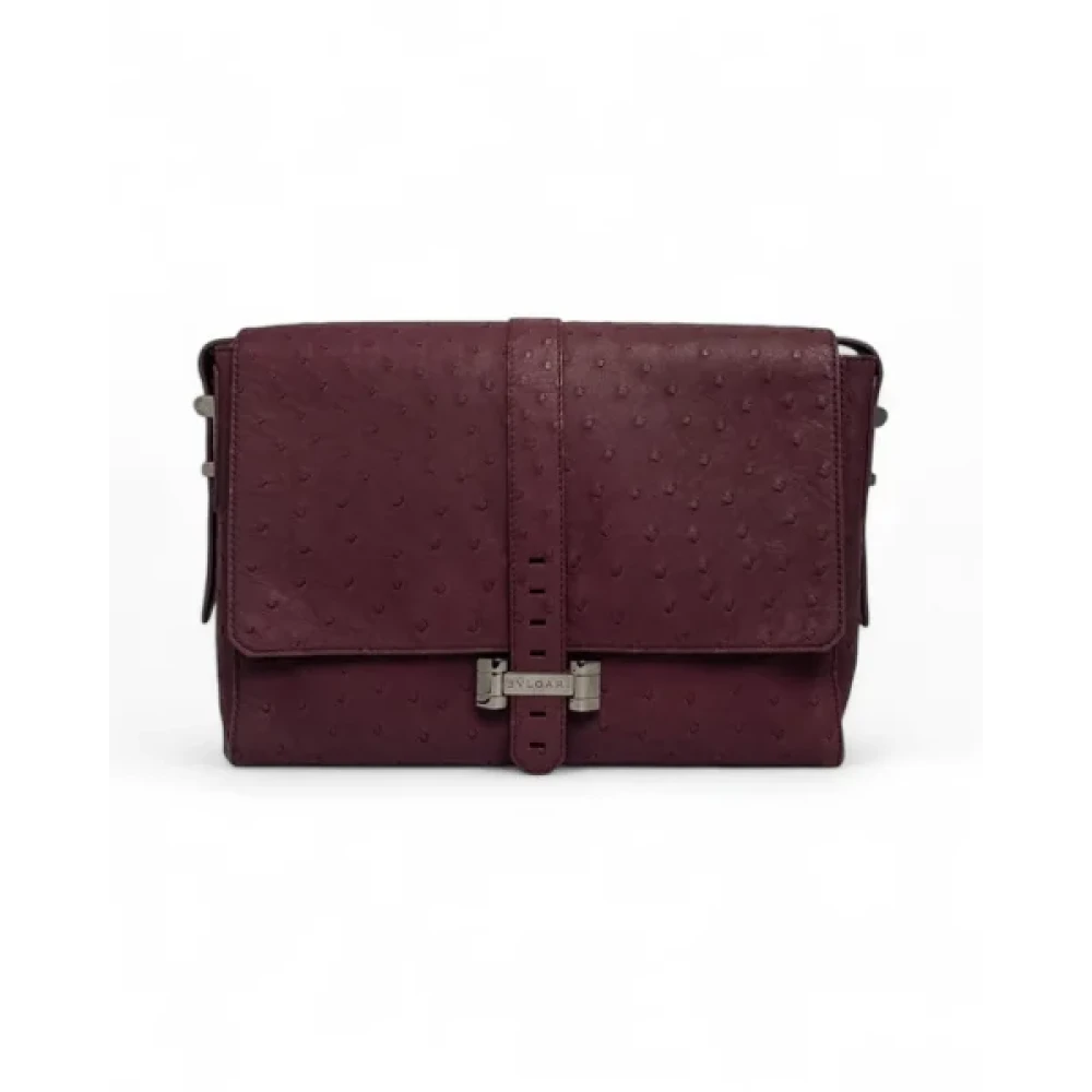 Bvlgari Vintage Pre-owned Leather crossbody-bags Purple Dames