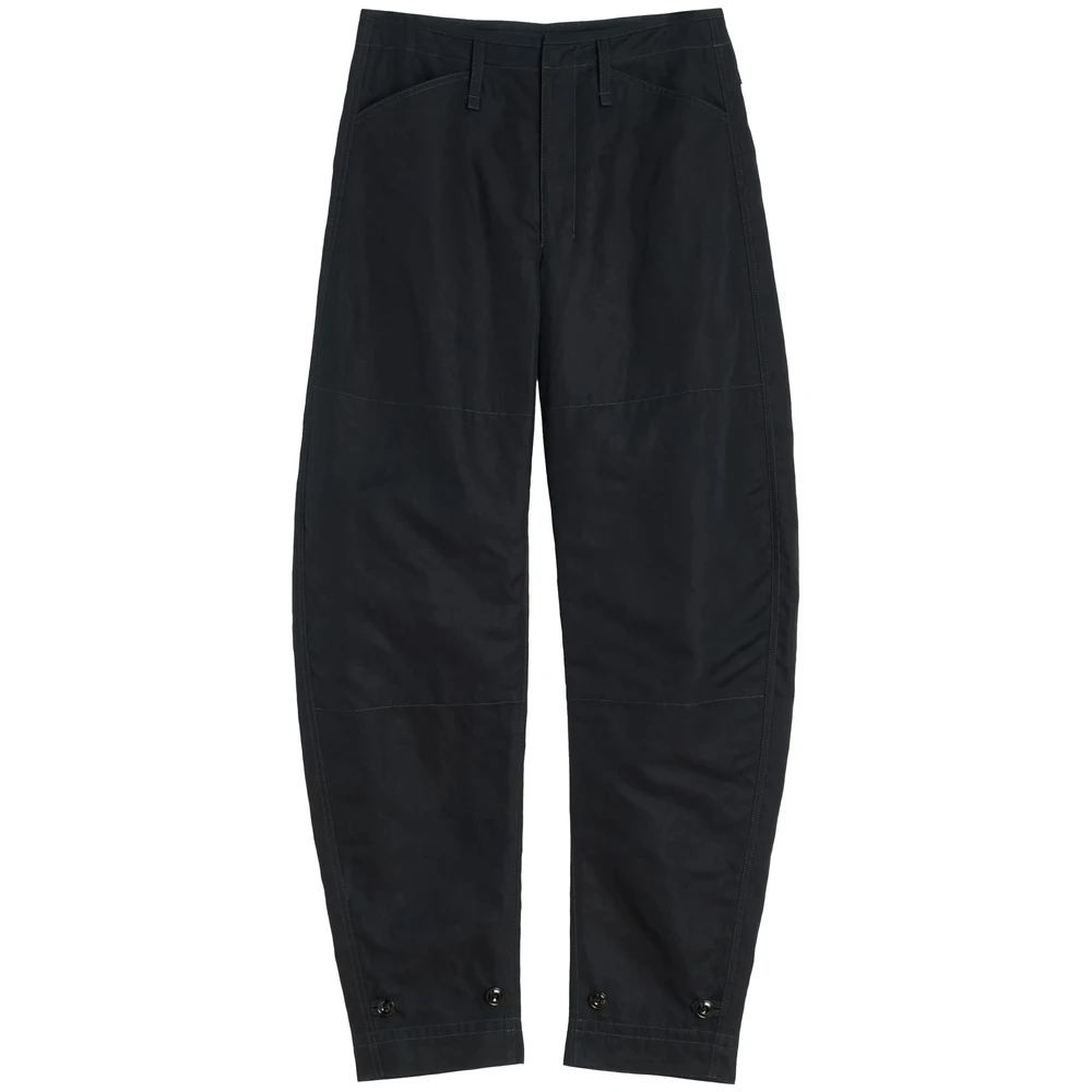 Lemaire Zwarte Broek met Riem en Zakken Black Dames