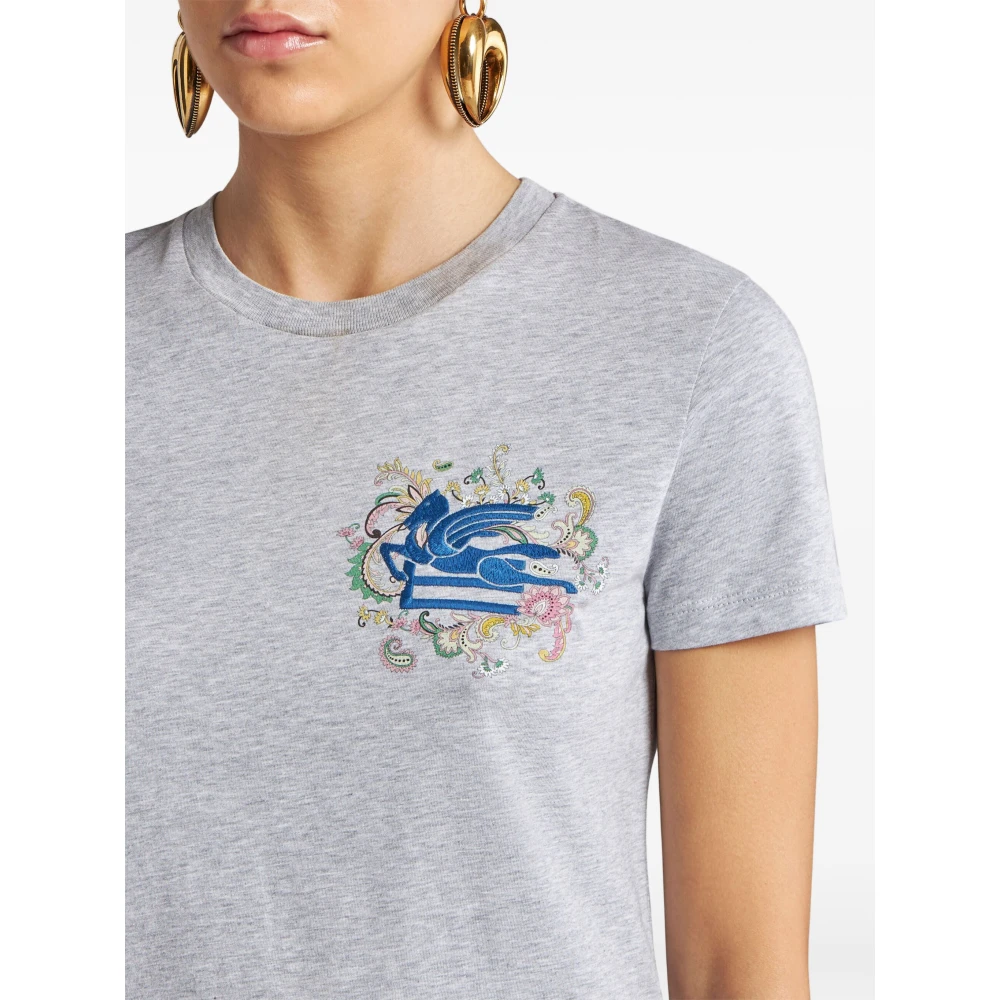 ETRO Stijlvolle Cut and Sew T-shirts Gray Dames