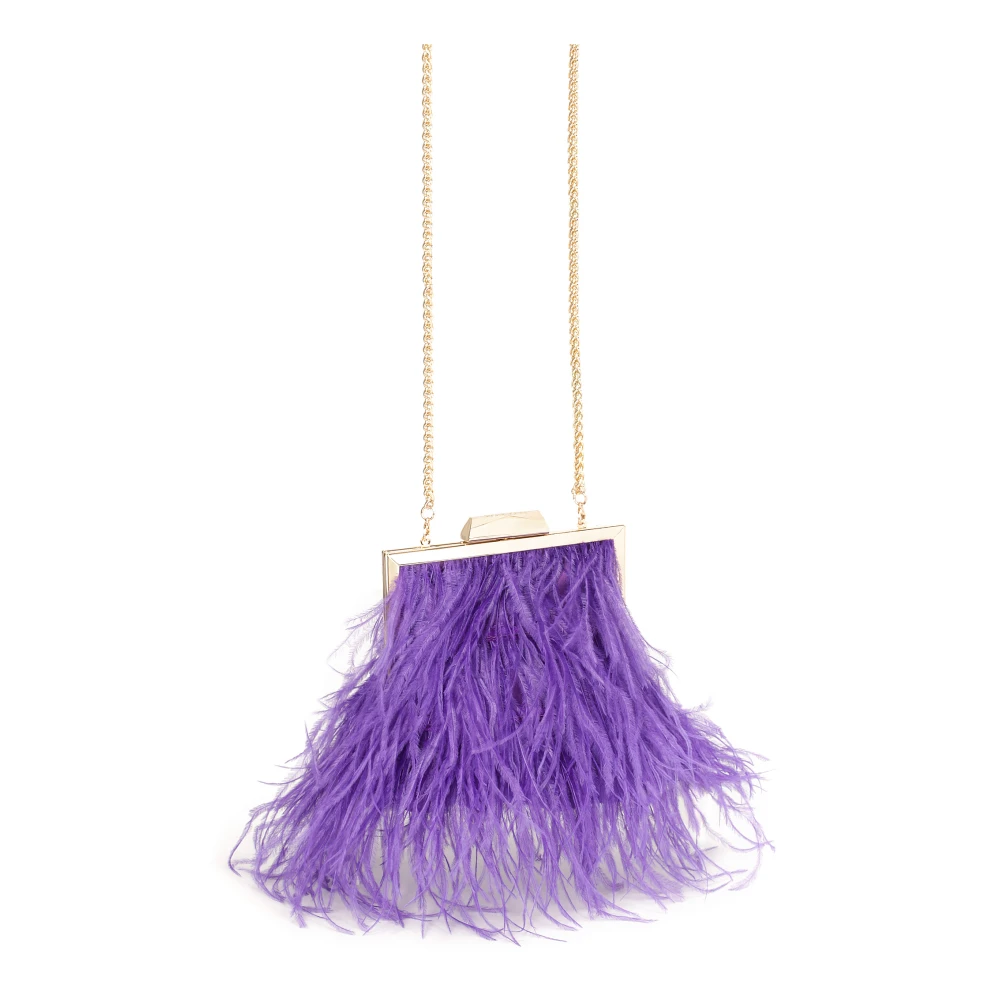 Kazar Paarse handtas met veren Purple Dames