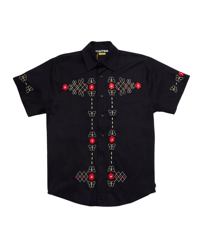 chemise-noire-a-manches-courtes-western